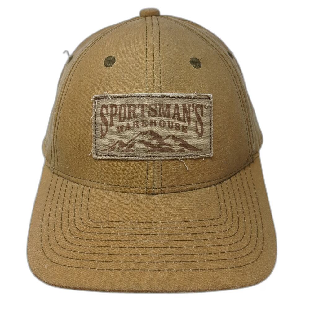 Sportsman's Warehouse Snapback Brown OSFM Hat Canvas Distressed Patch Mountain
